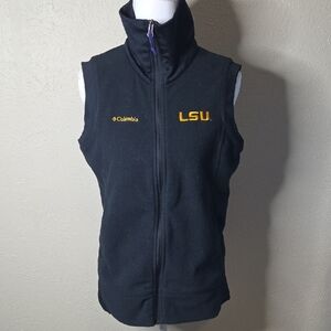 Columbia Black Vest with LSU Embroidery, Sz Medium